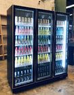 Refrigerador vertical de la bebida de la botella de cristal del refrigerador de cristal de la puerta del negro del refrigerador de la barra de la cerveza