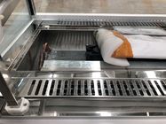 Refrigerador de la exhibición de la panadería del escaparate de la torta del postre con el enfriamiento bajo de mármol de la fan