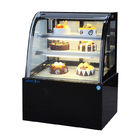 refrigerador negro de la exhibición de la panadería del acero inoxidable del escaparate de la torta del color del 1.8m