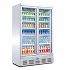 Refrigerador comercial vertical de la bebida, congelador inferior de la exhibición de la puerta doble del soporte