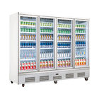 Refrigerador comercial de la bebida del soporte inferior, congelador de la exhibición de 4 puertas