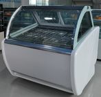 El auto del congelador de refrigerador de la exhibición de Gelato de 12 cacerolas descongela la materia prima del tipo de acero inoxidable/de mármol
