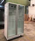 Enfriamiento de cristal de cierre automático de la fan del escaparate de la exhibición de la puerta del congelador de cristal comercial vertical