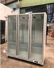 Congelador de refrigerador vertical comercial de la exhibición de 4 puertas de cristal
