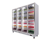 Congelador de refrigerador vertical comercial de la exhibición de 4 puertas de cristal