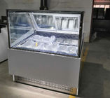 Gabinete de exhibición congelado refrigerador de cristal curvado del polo del helado de la puerta