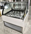 Las 18 bandejas comerciales por aire el refrigerador de cristal italiano de la exhibición de Gelato del congelador de la exhibición del helado de la refrigeración