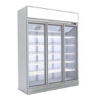 El congelador de cristal vertical comercial de la puerta, auto descongela el refrigerador de la exhibición de la comida congelada