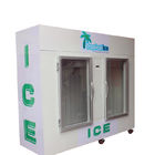 Compartimiento empaquetado congelador comercial interior del hielo del hielo con dos puertas de cristal