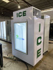 Compartimiento empaquetado congelador comercial interior del hielo del hielo con dos puertas de cristal