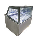 Gabinete de exhibición congelado de acero inoxidable de Gelato del escaparate del helado