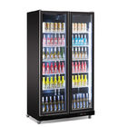 Refrigerador frío de la exhibición de la cerveza de la bebida de la exhibición de la puerta doble de la barra vertical del refrigerador con las luces LED