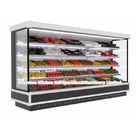 Refrigerador abierto vertical de la exhibición de la bebida de la cortina de aire de la exhibición del supermercado de la Multi-cubierta abierta comercial del refrigerador