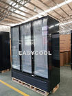 Congelador vertical del escaparate de la exhibición del helado de la puerta de cristal vertical del congelador 1200L