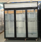 Congelador de refrigerador vertical de la exhibición de la bebida de la puerta de cristal para el supermercado