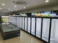 Congelador de refrigerador vertical de cristal de la exhibición del helado de la puerta del congelador 2000L del supermercado