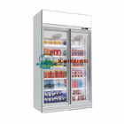 Refrigerador vertical de la exhibición de la puerta del supermercado 2~8C del refrigerador de cristal de la bebida
