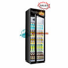 Refrigerador frío vertical de la exhibición de la bebida de la puerta de cristal de la refrigeración del supermercado del refrigerador de la bebida