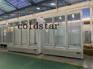 Congelador vertical de calefacción eléctrico de la exhibición del supermercado de cristal de la puerta para el helado y la comida congelada