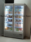 Congelador vertical de la bebida del supermercado de la exhibición de las puertas de cristal frías del refrigerador 2
