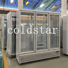 Congeladores de refrigerador verticales del refrigerador de la exhibición de las puertas de cristal comerciales al por mayor del supermercado 3