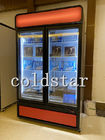 Escaparate vertical de enfriamiento del congelador de refrigerador de la puerta de cristal del refrigerador 3 de la fan