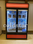 Escaparate vertical de enfriamiento del congelador de refrigerador de la puerta de cristal del refrigerador 3 de la fan