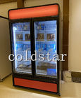 Congelador de cristal vertical comercial de la exhibición del helado del escaparate del congelador de la puerta de -22C