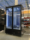 Congelador vertical alto blanco del almacenamiento de la puerta de cristal doble grande comercial del claro