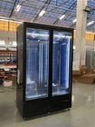 Refrigerador de cristal doble del congelador de la exhibición de la bebida de la puerta de la fábrica con la buena calidad para el supermercado