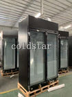 Congeladores de refrigeradores verticales de la exhibición de la puerta doble de la puerta de cristal comercial del congelador