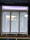 Congelador de refrigerador de cristal comercial de la puerta de la vertical de la vitrina del congelador de la comida congelada