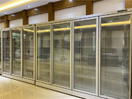 Congelador comercial de la exhibición de la comida congelada del refrigerador del supermercado de la puerta de cristal vertical