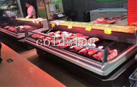 Refrigerador frío de la exhibición de la carne fresca de la comida de la encimera del servicio de los pescados abiertos comerciales de la tienda de delicatessen