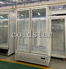 Refrigerador de cristal vertical del congelador de la puerta de la tienda de ultramarinos de 2 puertas