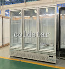 Fan de cristal del congelador de refrigerador de la exhibición de la puerta de tres puertas que refresca el refrigerador vertical de las bebidas - blanco