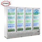 Refrigerador de cristal vertical de la exhibición de la puerta del escaparate R290 del refrigerador de las puertas del supermercado 4 para la bebida
