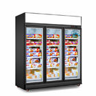 Refrigerador de cristal de la exhibición de la comida congelada del congelador de la puerta con el sistema de enfriamiento de la fan