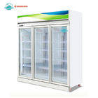 Congelador de cristal de 3 puertas de la exhibición vertical comercial de la comida congelada