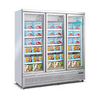 1600L 3 congelador vertical 110V de la exhibición de la puerta R290 para el helado