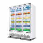 Refrigerador industrial de la puerta del supermercado de la exhibición del anuncio publicitario vertical de cristal del refrigerador de lado a lado