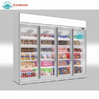 Refrigerador vertical del congelador de la puerta del supermercado del escaparate de cristal de la exhibición con el sistema de enfriamiento de la fan