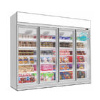 2000L congelador vertical de cristal de las puertas comerciales del supermercado 4