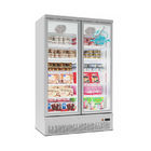 Congelador de cristal vertical de la exhibición de la comida congelada del supermercado del refrigerador de la puerta de -22C