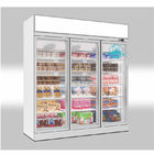 Fan que refresca el refrigerador de cristal del escaparate del supermercado de la puerta del congelador comercial vertical