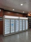 Congelador vertical de calefacción eléctrico de la exhibición del supermercado de la puerta de cristal para el helado y la comida congelada