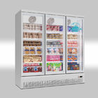 La fan que refresca el congelador vertical de 3 puertas de cristal, supermercado automático descongela el escaparate de la exhibición del refrigerador