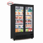 Refrigerador de cristal doble del congelador de la exhibición de la bebida de la puerta de la fábrica con la buena calidad para el supermercado