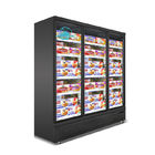Congelador de cristal modificado para requisitos particulares del refrigerador de la exhibición de la bebida de la puerta del supermercado vertical