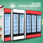 Escaparate de cristal del congelador de refrigerador de la puerta del anuncio publicitario 2 verticales para la tienda de cadena de supermercados
